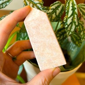 Pink opal crystal tower